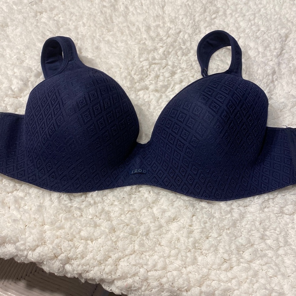 Q womens Izod solid blue adjustable straps bra size 40C